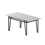 Стол обеденный с прямоугольной столешницей пыльного белого цвета на 4-х металлических ножках PAL ANCIENT WHITE варинант исполнения - 1 | Loft Concept в Москве