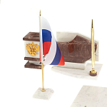 Настольный письменный набор из мрамора и лемезита с гербом и флагом России Marble Accessory варинант исполнения - 3 | Loft Concept в Москве