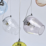 Люстра линейная с 5-ю разноцветными стеклянными плафонами Kaleido варинант исполнения - 12 | Loft Concept в Москве