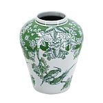 Ваза с зелеными цветочными и птичьими мотивами Vase Inspired by Nature варинант исполнения - 1 | Loft Concept в Москве