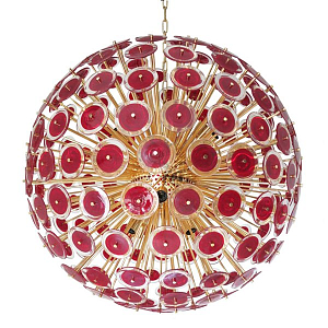 Murano Red Disco Glass Sputnik Chandelier Vistosi