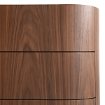 Комод округлой формы с тремя ящиками Walnut and Leather варинант исполнения - 7 | Loft Concept в Москве