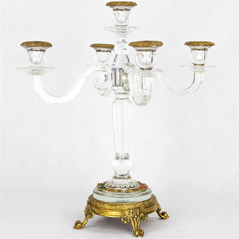 Подсвечник Transparent Candlestick Бронза Прозрачный (Transparent) в Москве | Loft Concept 