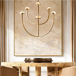 Люстрас 6-ю мраморными плафонами в форме купола Light Warm Light варинант исполнения - 3 | Loft Concept в Москве