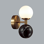 Бра с шарообразным матовым плафоном и шаром из камня на металлическом основании Orb Essence варинант исполнения - 8 | Loft Concept в Москве
