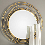 Золотое настенное круглое зеркало Golden Orbit варинант исполнения - 1 | Loft Concept в Москве