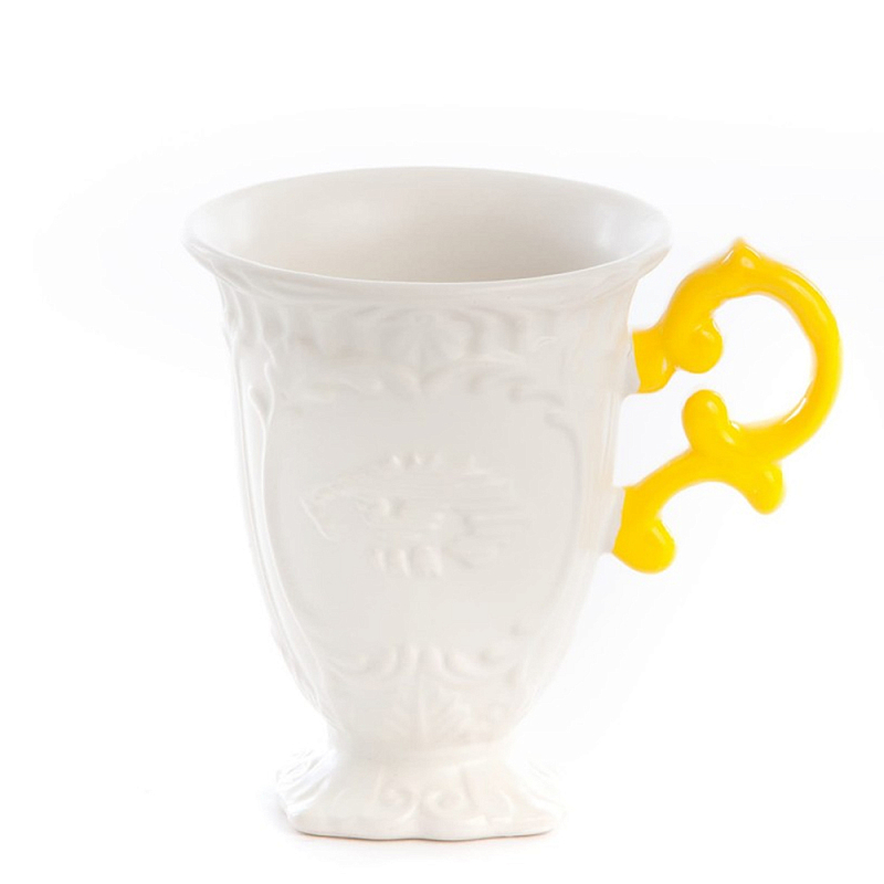 Кружка Seletti I-Mug Yellow Белый Желтый в Москве | Loft Concept 