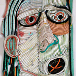 Арт-Объект плетеный из нитей большой портрет Joana Schneider  варинант исполнения - 2 | Loft Concept в Москве