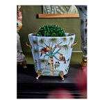 Кашпо из голубого фарфора с бронзовыми элементами Blue Garden варинант исполнения - 5 | Loft Concept в Москве