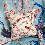 Подушка декоративная с изображением птиц в саду Beige Chinoiserie Birds in the Peach Orchard Cushion варинант исполнения - 3 | Loft Concept в Москве