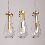 Люстра с 7-ю прозрачными плафонами из стекла в форме капли Lucid Rain  варинант исполнения - 6 | Loft Concept в Москве