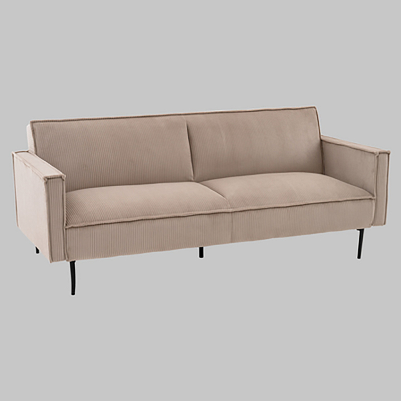 Диван современный вельветовый прямой Worcester Бежевый  Капучино  Черный в Москве | Loft Concept 