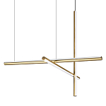Люстра с 3-мя  пересекающимися цилиндрическими плафонами на тонких тросах Trumpet tube варинант исполнения - 1 | Loft Concept в Москве