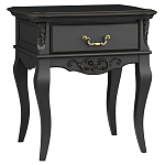 Тумба прикроватная черная из массива бука в стиле прованс Black Provence варинант исполнения - 1 | Loft Concept в Москве