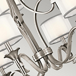 Люстра с белыми тканевыми абажурами в прозрачных стеклянных цилиндрах Kichler варинант исполнения - 3 | Loft Concept в Москве