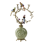 Подсвечник с декором из птиц на ветвях из фарфора с бронзовыми элементами Birds of Paradise варинант исполнения - 3 | Loft Concept в Москве