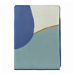 Плед из хлопка синего цвета с абстрактным принтом Elysian Flow Ocean варинант исполнения - 2 | Loft Concept в Москве