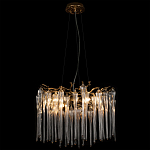 Люстра подвесная круглая в виде ветвей деревьев бронзового цвета с прозрачными подвесками-каплями Droplet Chandelier варинант исполнения - 4 | Loft Concept в Москве