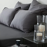 Постельное белье однотонное из сатина темно-серого цвета Eden Line варинант исполнения - 3 | Loft Concept в Москве