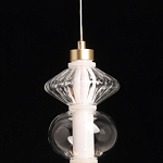 Подвесной светильник с вертикальной композицией из прозрачных и янтарных стеклянных шаров и ромбов Gabriel Scott Luna варинант исполнения - 9 | Loft Concept в Москве