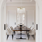 Люстра подвесная круглая в виде ветвей деревьев бронзового цвета с прозрачными подвесками-каплями Droplet Chandelier варинант исполнения - 7 | Loft Concept в Москве