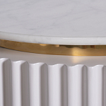 Тумбочка белая овальная с мраморной столешницей Thoroughbass варинант исполнения - 6 | Loft Concept в Москве