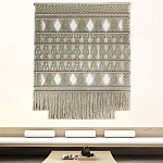 Панно на стену плетеное Макраме бежевый цвет  варинант исполнения - 11 | Loft Concept в Москве