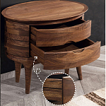 Прикроватный столик из дерева с 2-мя ящиками Moon Walnut Furniture варинант исполнения - 4 | Loft Concept в Москве