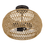 Потолочный светильник с плафоном из плетеного джута и черным каркасом Quoizel варинант исполнения - 3 | Loft Concept в Москве