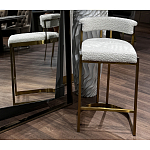 Стул барный букле бежевый с каркасом цвета матовое золото Tactility варинант исполнения - 6 | Loft Concept в Москве