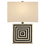 Настольная лампа с квадратным основанием и прямоугольным абажуром Neat Lines варинант исполнения - 3 | Loft Concept в Москве