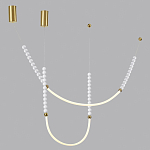 Подвесной светильник с 3-мя изогнутыми плафонами и белыми декоративными шариками PEARLS Suspension варинант исполнения - 3 | Loft Concept в Москве