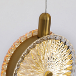 Подвесной светильник с плафонами из рельефного стекла Peony Glass Bronze Six варинант исполнения - 3 | Loft Concept в Москве