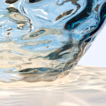 Настольная лампа со белым конусным абажуром и прозрачным голубым стеклянным основанием Quintiesse варинант исполнения - 5 | Loft Concept в Москве