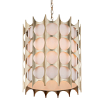 Подвесной светильник в форме цилиндра с фактурным серебряным каркасом и тканевым абажуром Silver Honeycomb варинант исполнения - 1 | Loft Concept в Москве