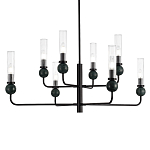 Люстра с 8-ю плафонами в форме стеклянных трубок и мраморных декоративных элементов Montreal варинант исполнения - 2 | Loft Concept в Москве