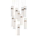 Люстра каскадная с прозрачными цилиндрическими плафонами Jenae Glass Tube Lighting варинант исполнения - 1 | Loft Concept в Москве