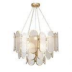 Люстра с многослойным эффектом из овальных элементов из непрозрачного стекла Conformation варинант исполнения - 2 | Loft Concept в Москве