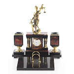 Настольный письменный набор из яшмы с часами в подарочной упаковке Manager Organizer варинант исполнения - 1 | Loft Concept в Москве