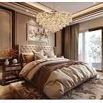 Люстра каскадная с подвесками в форме колец Galaxy of Light варинант исполнения - 9 | Loft Concept в Москве