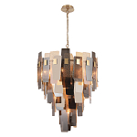 Люстра с многослойными стеклянными панелями янтарного и дымчатого цвета Textured Glass Chandelier варинант исполнения - 1 | Loft Concept в Москве