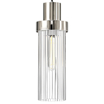 Подвесной светильник с стеклянным ребристым цилиндрическим плафоном Steps варинант исполнения - 3 | Loft Concept в Москве