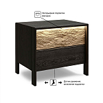 Тумба 2 ящика с подсветкой на рельефном фасаде Warm Industrial варинант исполнения - 10 | Loft Concept в Москве