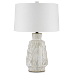 Настольная лампа с корпусом в форме вазы и белым абажуром Lots of Strokes варинант исполнения - 3 | Loft Concept в Москве