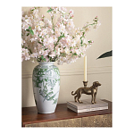 Ваза высокая с зелеными цветочными и птичьими мотивами Vase Inspired by Nature варинант исполнения - 3 | Loft Concept в Москве