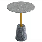 Кофейный столик круглый из мрамора серый Reliable Foundation варинант исполнения - 2 | Loft Concept в Москве