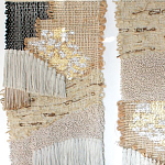 Триптих Геометрический гобелен бежевый Figurative Beige Wall Hangings варинант исполнения - 3 | Loft Concept в Москве