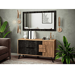 Зеркало настенное прямоугольное цвета угольный камень Stone Effect варинант исполнения - 2 | Loft Concept в Москве