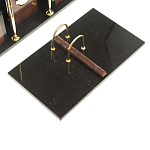 Настольный письменный набор из лемезита и змеевика с часами Royal Accessory варинант исполнения - 3 | Loft Concept в Москве