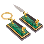 Настольный письменный набор из малахита с декором в виде лошади Leader Organizer варинант исполнения - 6 | Loft Concept в Москве